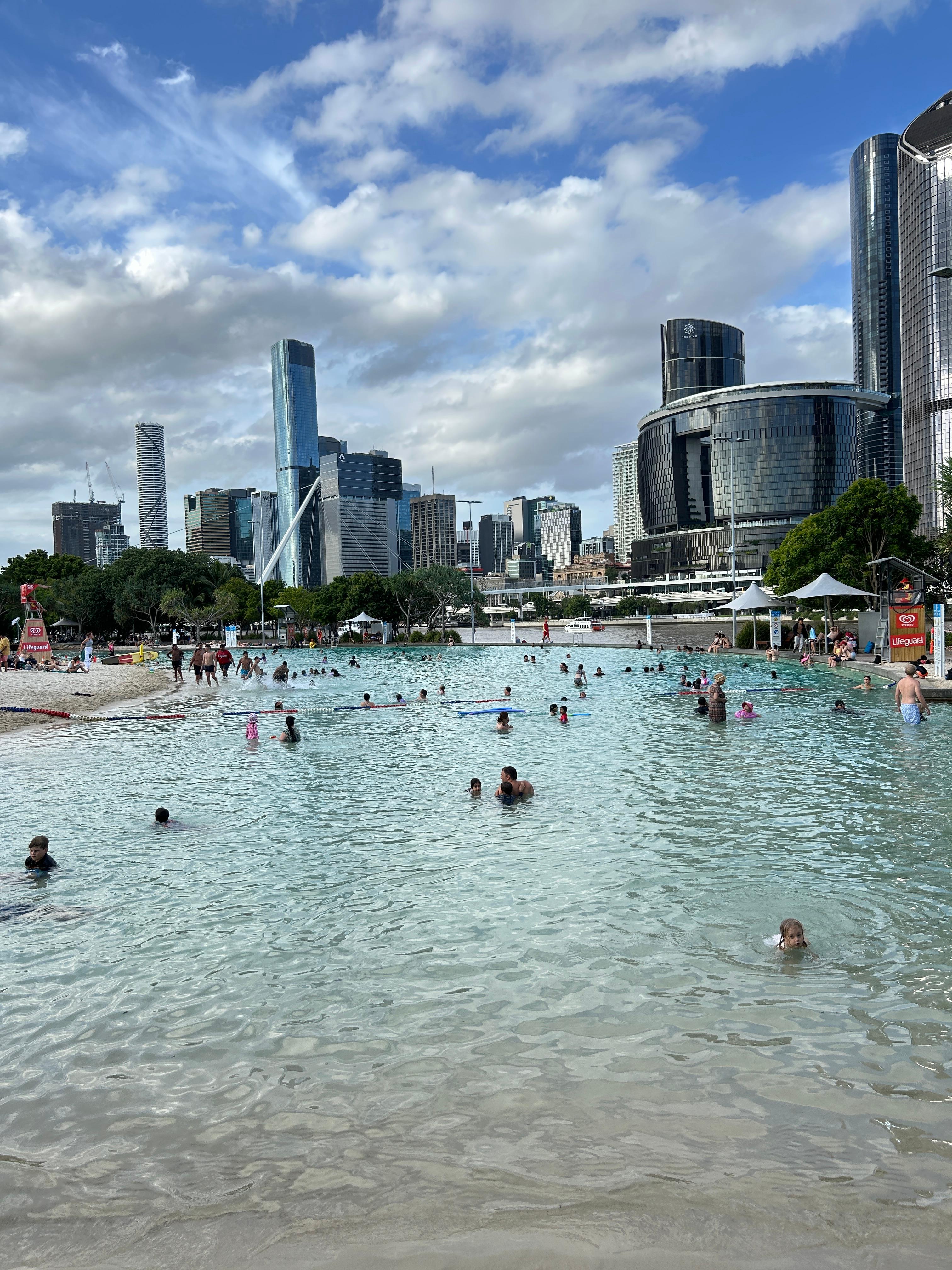 브리즈번 사우스 뱅크 인공비치 사진