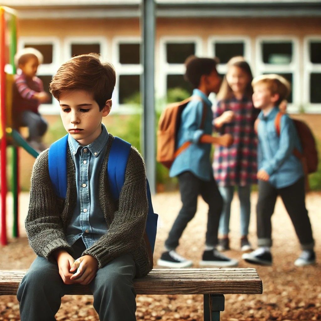 혼자-벤치에- 앉아있는-아이