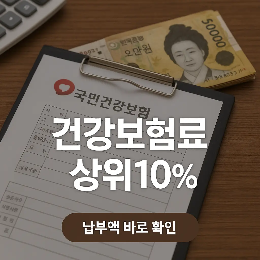건강보험료 기준소득 상위 10% 기준 및 확인 방법