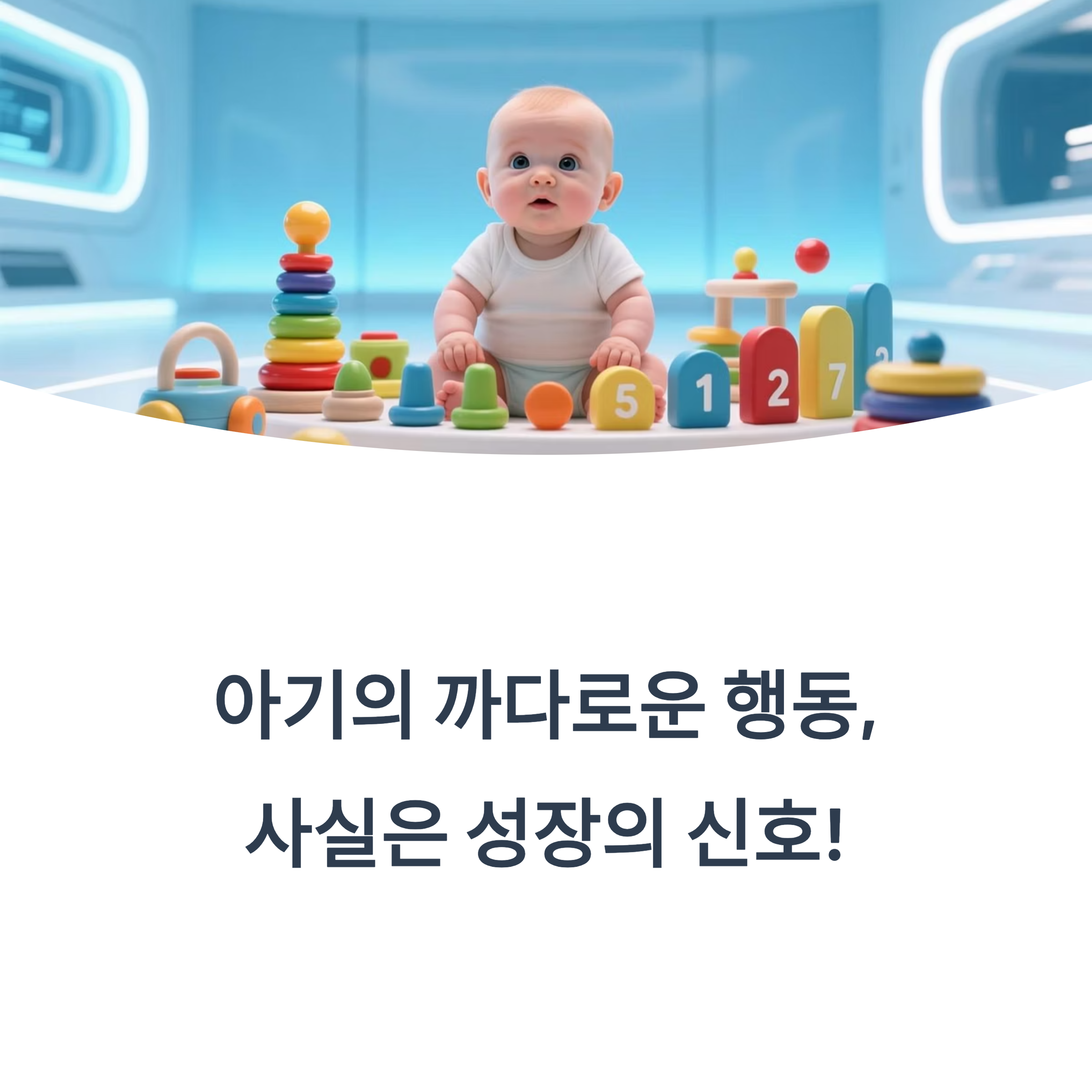 아기의 까다로운 행동이 사실은 성장의 신호임을 설명하는 인포그래픽 이미지