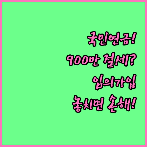 국민연금 임의계속가입 연금계좌 900..