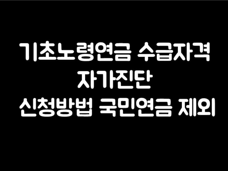 기초노령연금 수급자격 자가진단 신청방법 국민연금제외