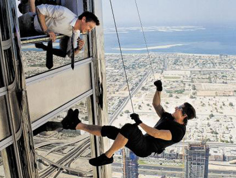 영화 미션 임파서블 속 두바이 부르즈 칼리파