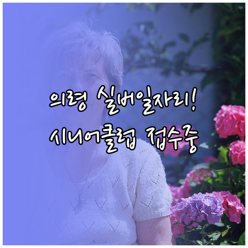 의령군 실버 일자리 종류와 시니어클럽..