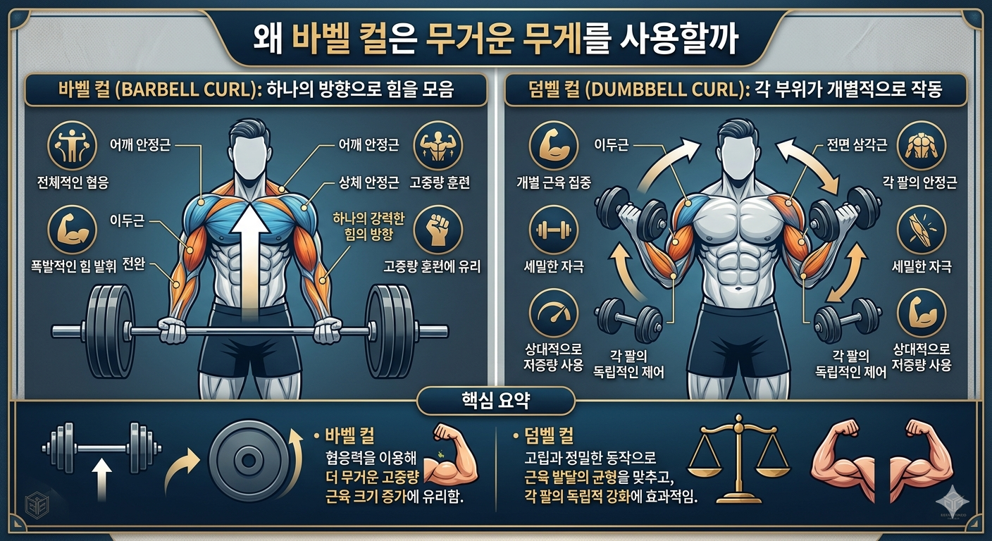 왜 바벨 컬은 무거운 무게를 사용할까