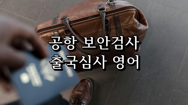 공항 보안검사 및 출국심사 영어