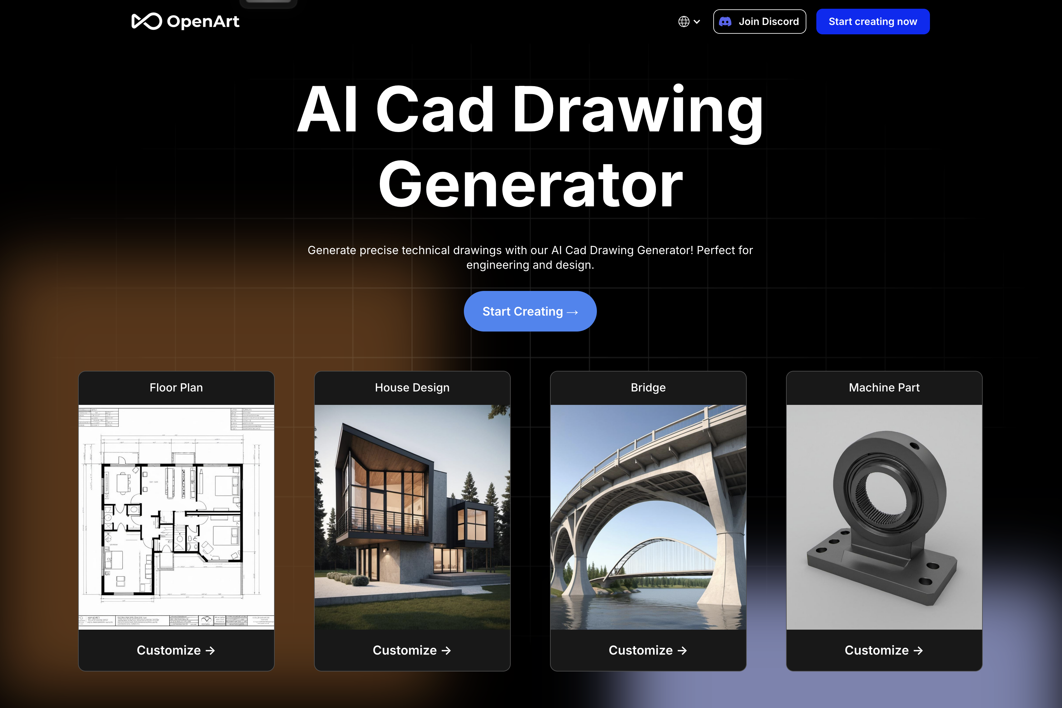 OpenArt.ai CAD Drawing Generator - 웹 기반 간편 도구 / https://openart.ai