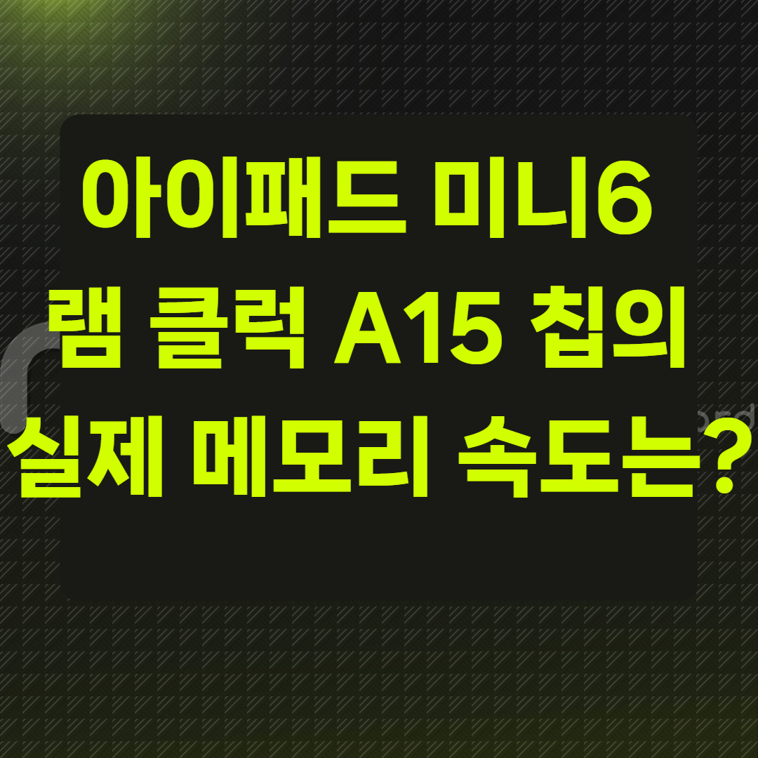 아이패드 미니6 램 클럭