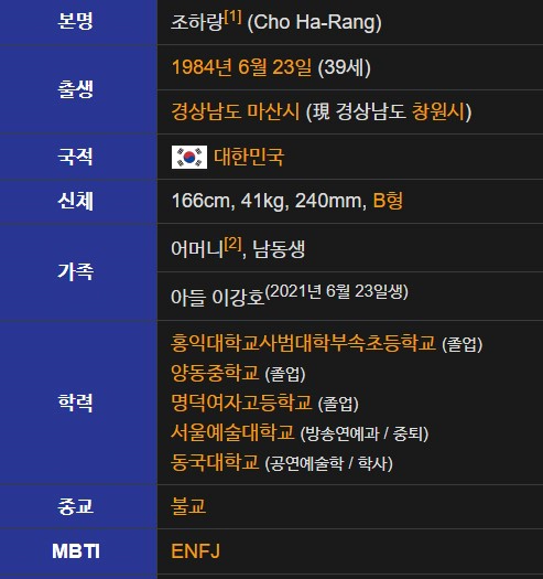 조민아 프로필 나이 히스토리 근황