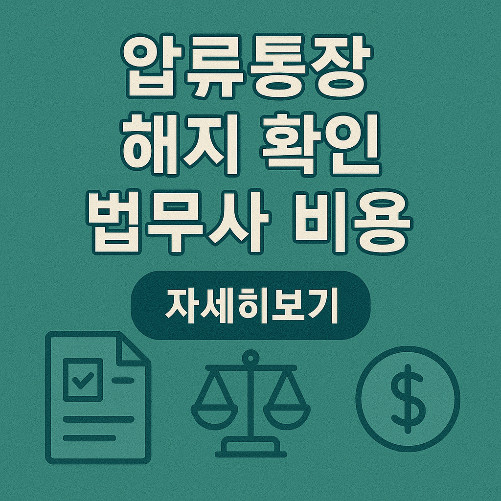 압류통장 해지 확인 법무사 비용