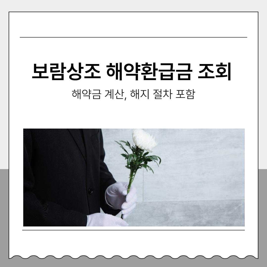 보람상조 해약환급금 조회1