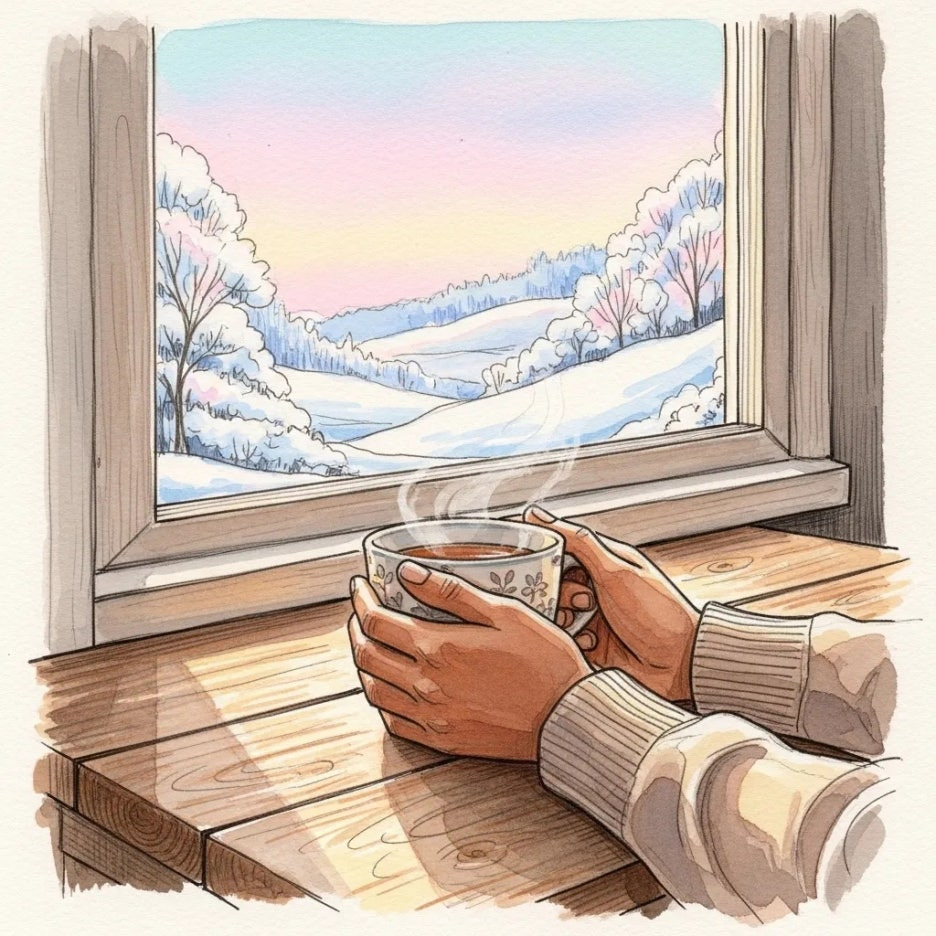 따뜻한 차 한 잔과 함께 즐기는 실내 풍경