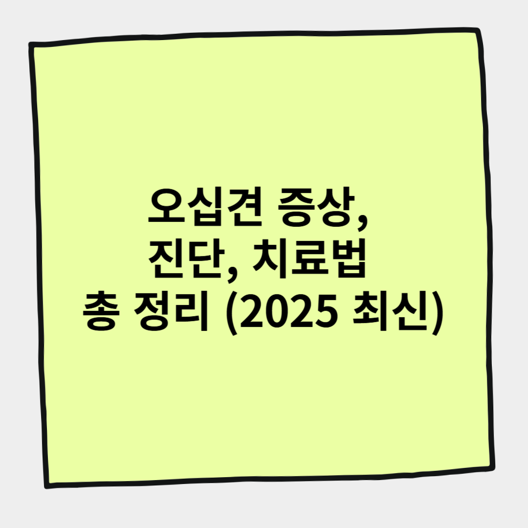 오십견 증상, 진단, 치료법 총 정리 (2025 최신)