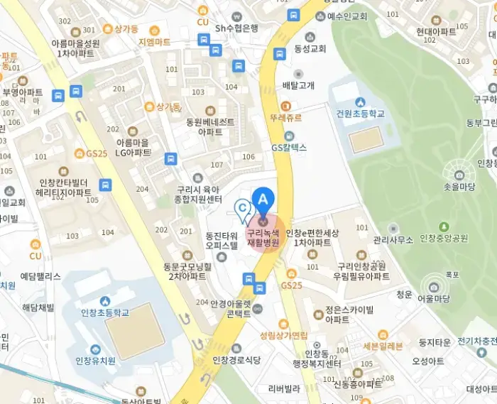 구리 녹색병원 위치