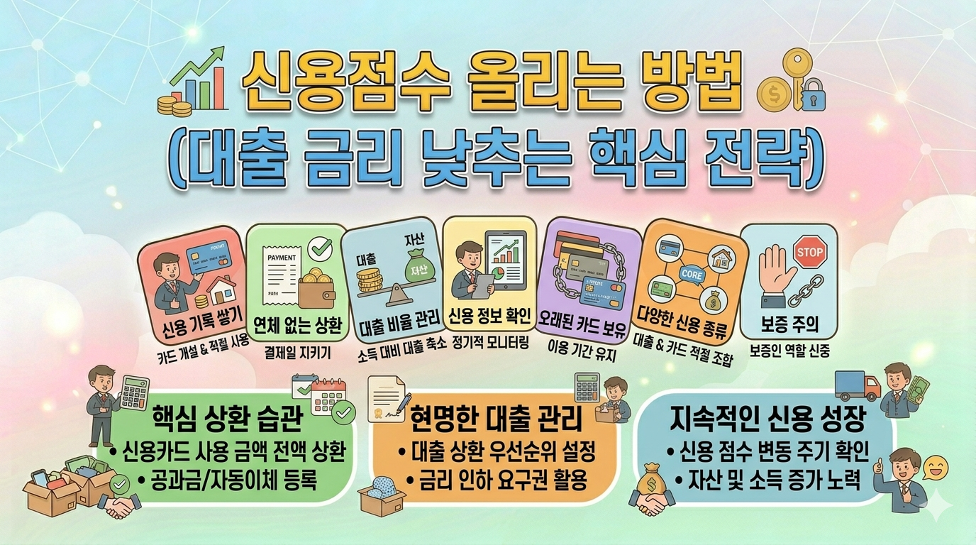 신용점수 빠르게 올리는 방법 10가지 (대출 금리 낮추는 신용관리 방법 총정리)