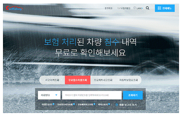 카히스토리 침수차 조회