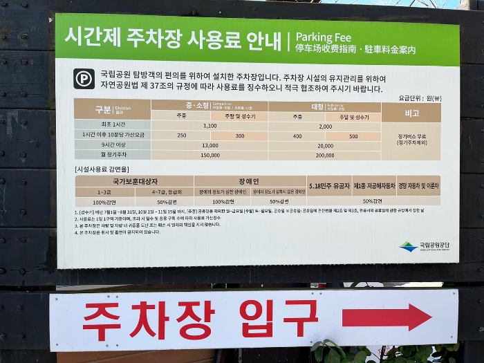 주차장 사용요금