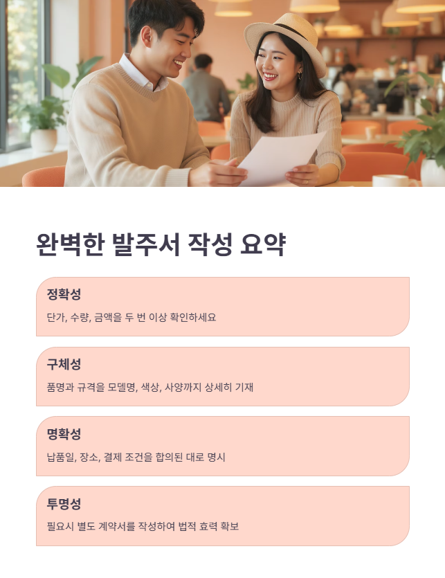 발주서 작성 시 완벽한 업무 처리를 위한 체크리스트