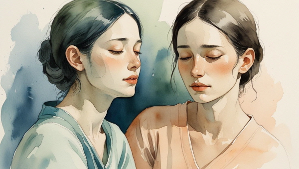 ISFJ의 정은 ‘하는 사람도, 받는 사람도 모르게’ 스며듭니다. 그러나 그 섬세한 배려는 때로 무겁고 고독한 무언의 희생이 되기도 합니다에 관한 그림