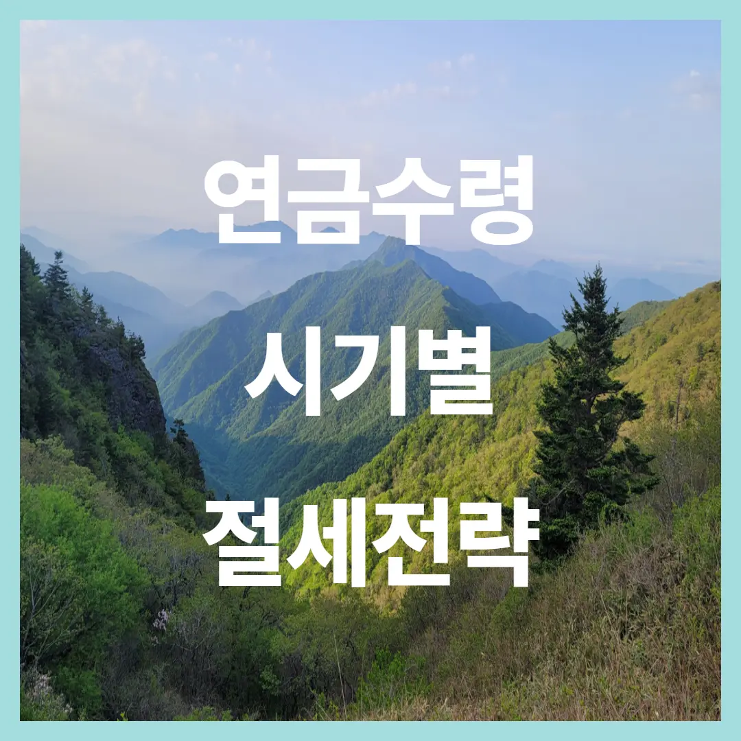 연금 수령 시기별 절세 전략: 언제부터 받는 게 유리할까?