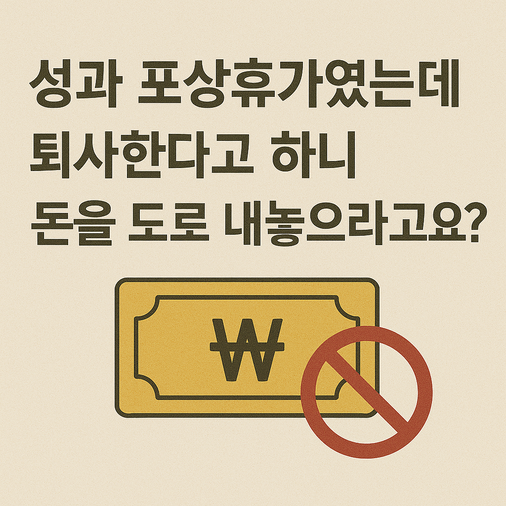 성과 포상휴가였는데 퇴사한다고 하니 돈을 도로 내놓으라고요?