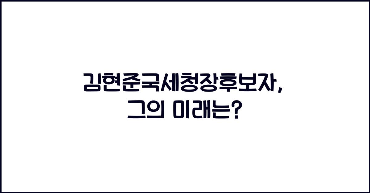 김현준국세청장후보자
