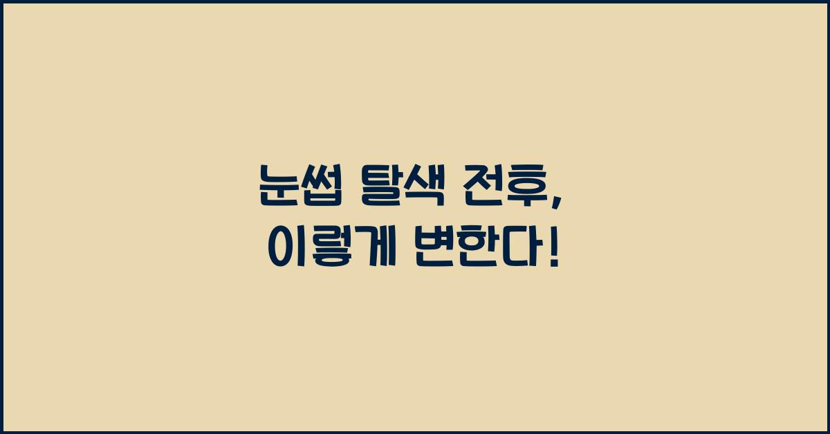 눈썹 탈색 전후
