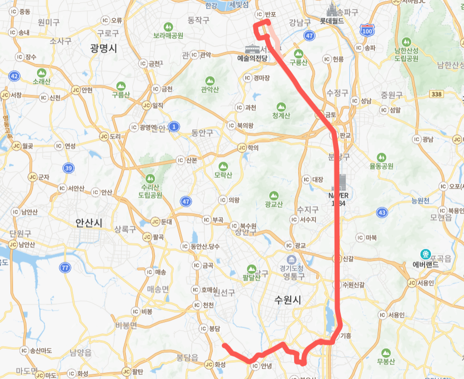 서울-화성-8501번-버스-노선-지도