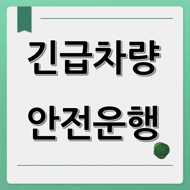 긴급차량 안전운행 (법규, 사고예방, 시민참여)