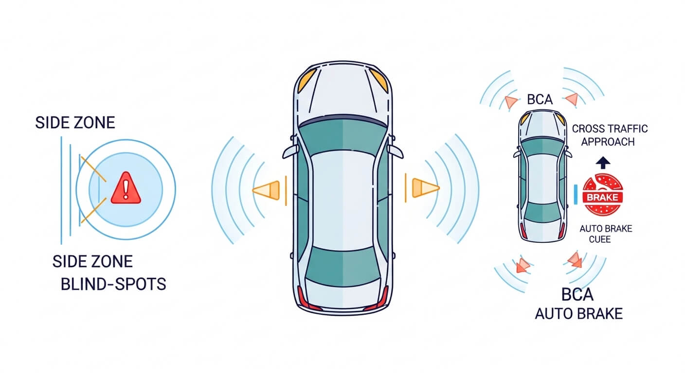 시야 확보: 사각지대 경고(BSD)와 후측방 충돌 방지(BCA)