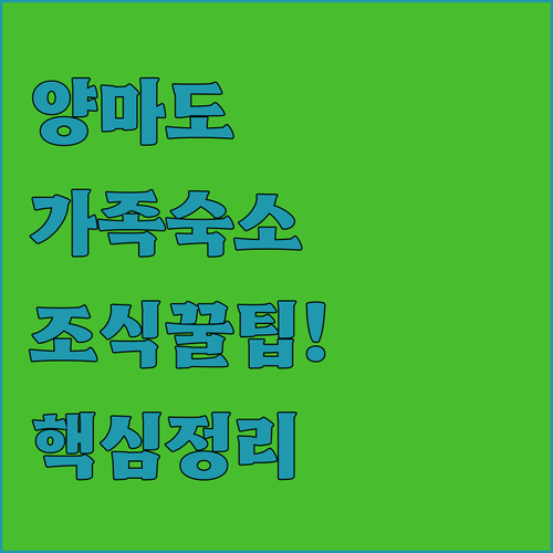 양마도 근처 호텔 가족 숙소 조식 시..