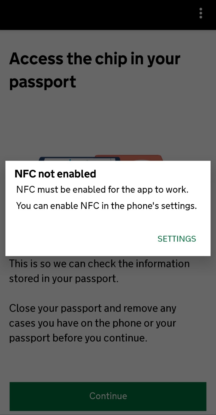 UK ETA NFC 켜기