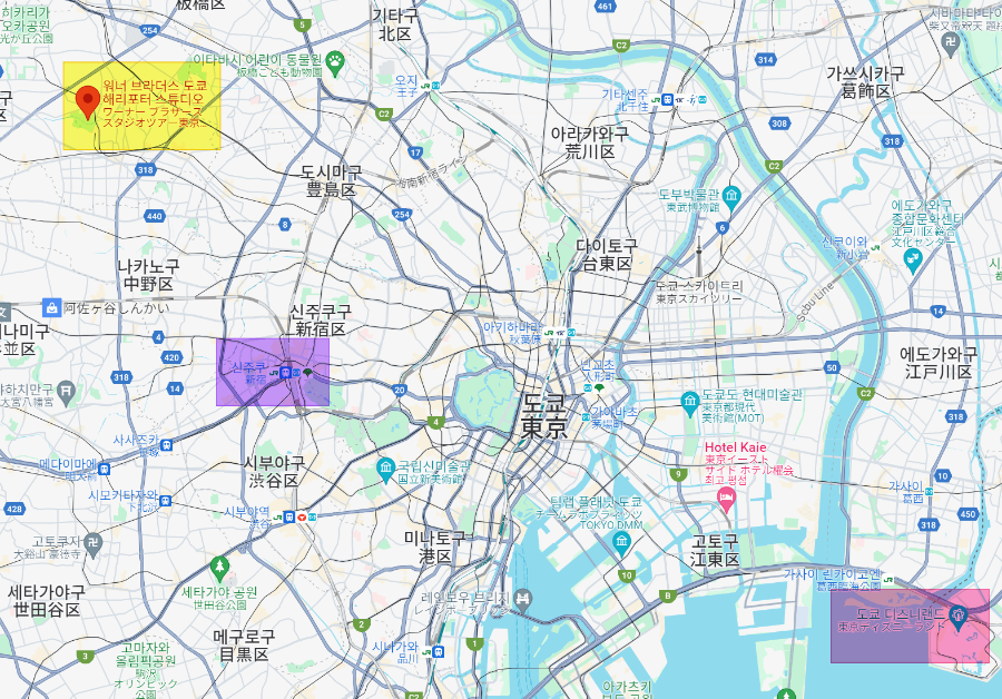 도쿄 해리포터 스튜디오 위치