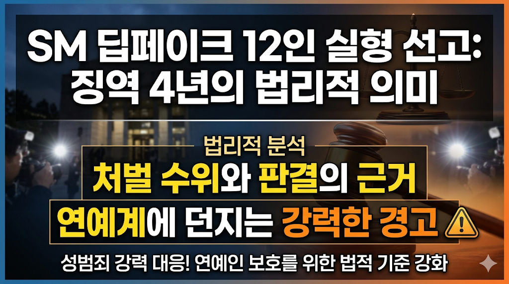 SM 딥페이크 범죄 12인 실형 선고: 징역 4년의 법리적 의미와 연예계에 던지는 경고