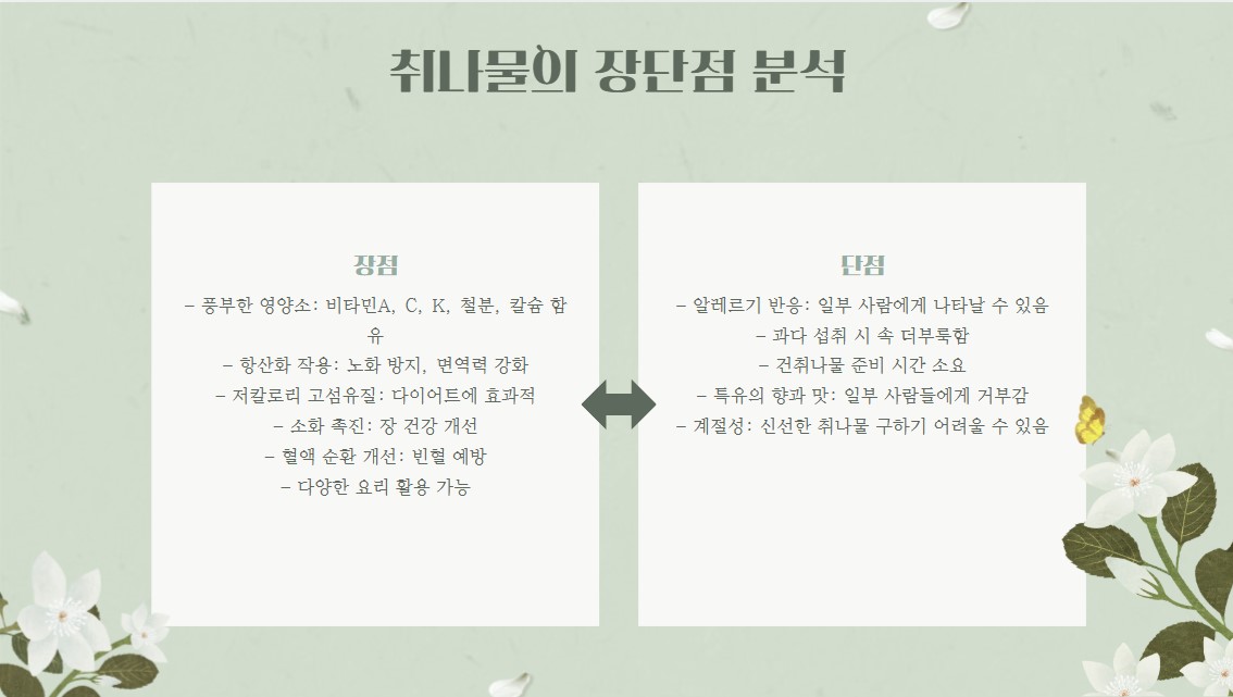 취나물의 장단점