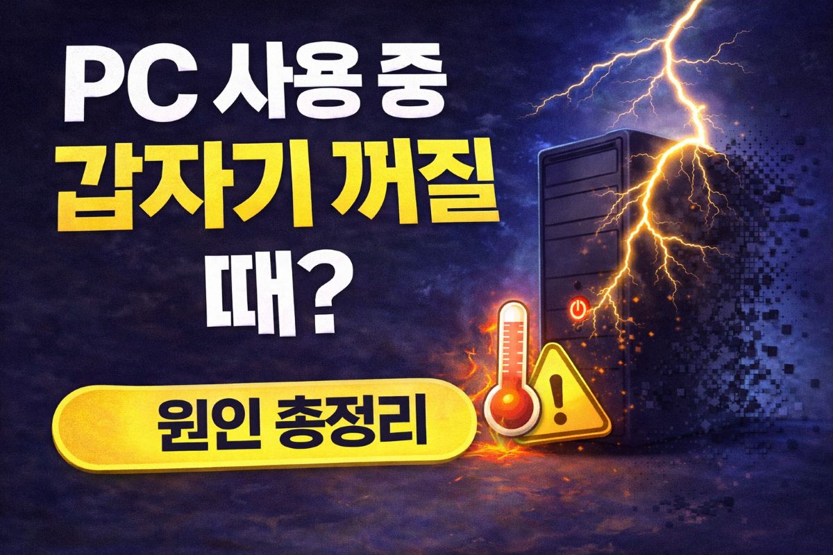 PC 사용 중 갑자기 꺼질 때 원인과 해결방법