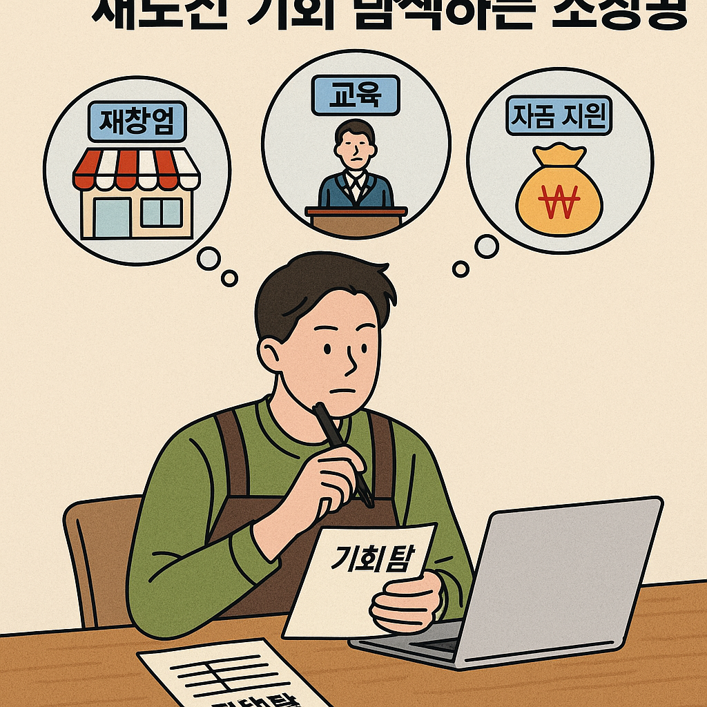 다양한 재도전 기회를 탐색하는 소상공인의 모습