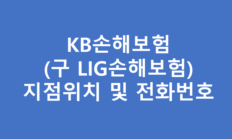 KB손해보험 고객센터 전화번호 및 지점위치