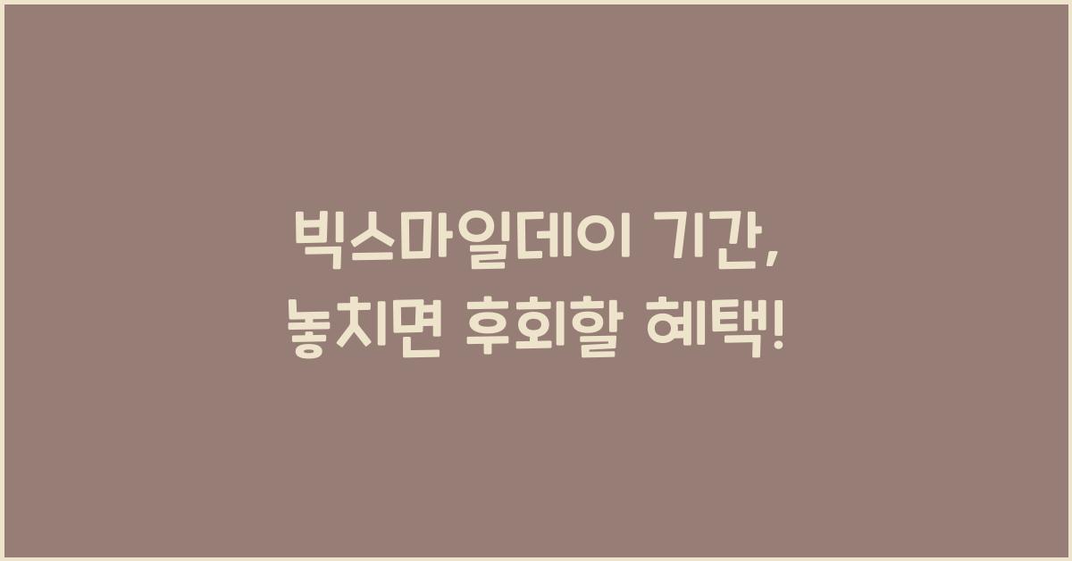 빅스마일데이 기간