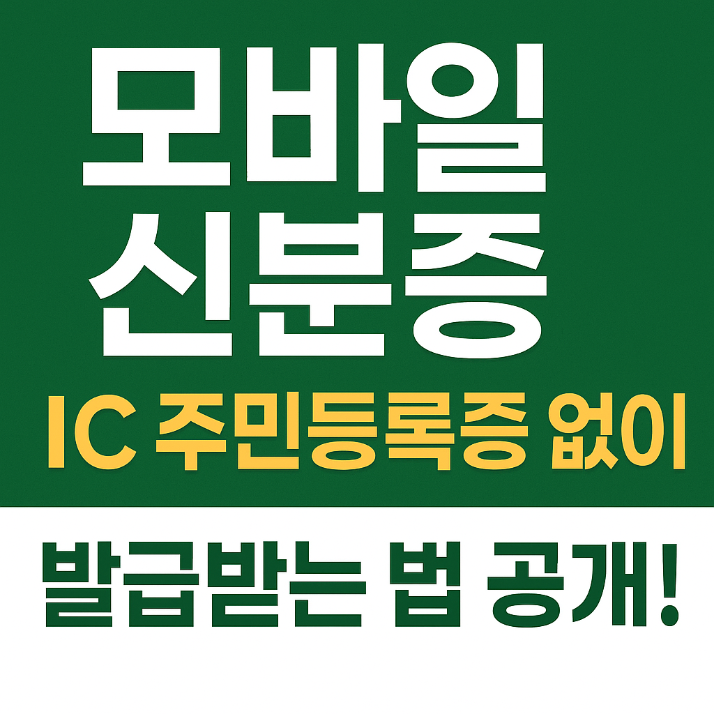 모바일 신분증, IC 주민등록증 없이 발급받는 법 공개