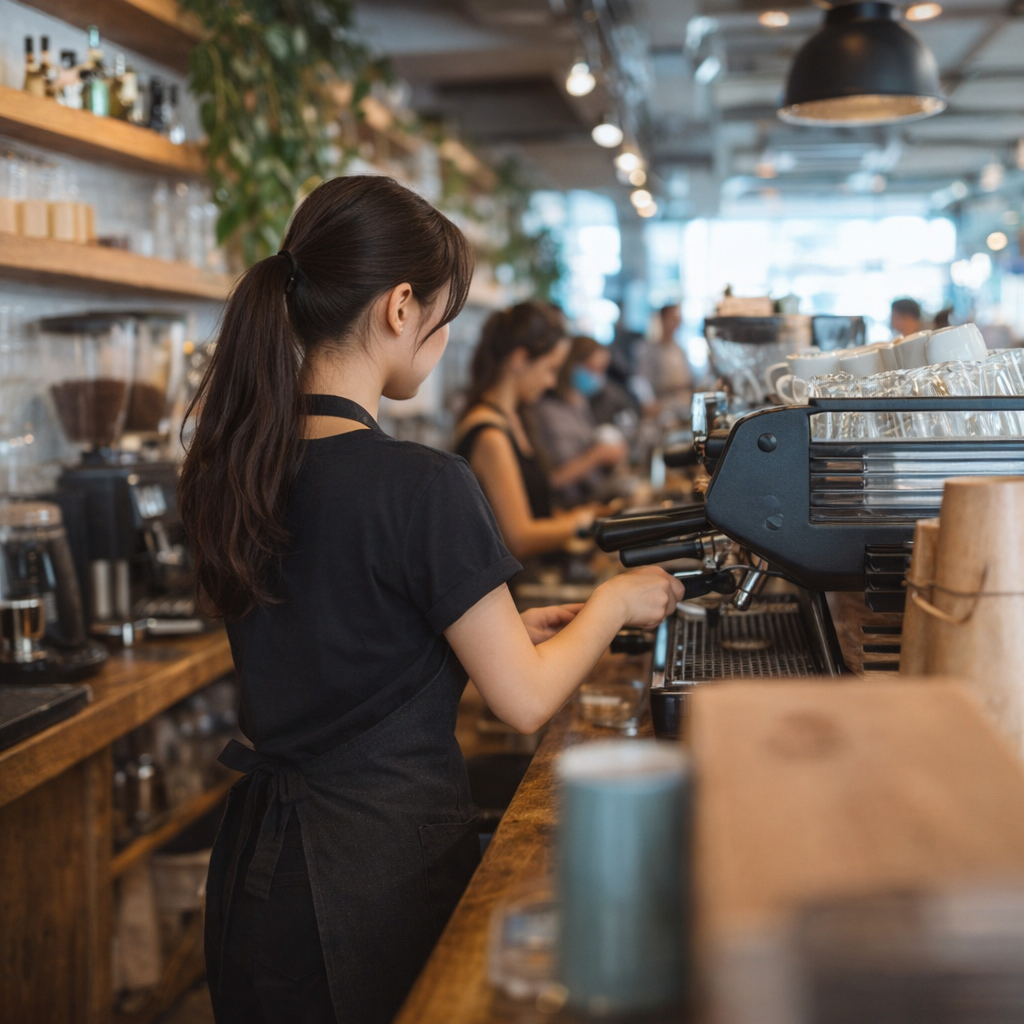 김주희 학생의 카페 실습 모습