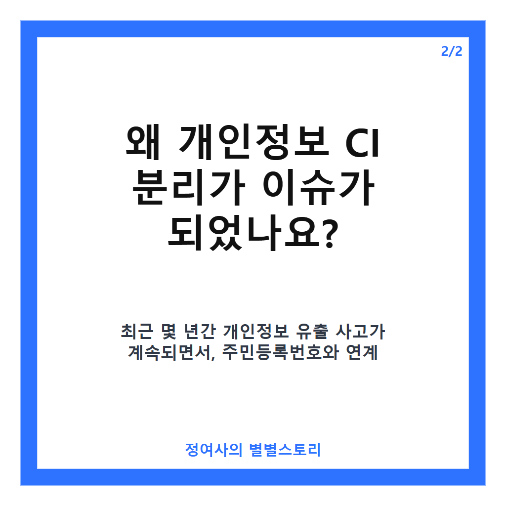 개인정보 CI 분리, 내년 1월부터 조기 시행되는 핵심 내용과 영향 분석 카드뉴스 3