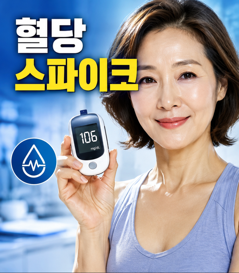 혈당 스파이크 수치 확인 하는 모습