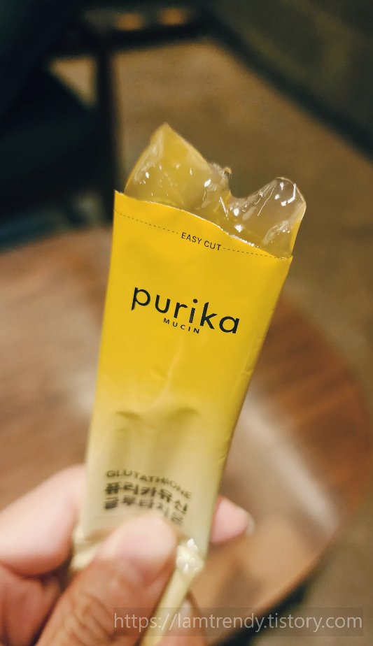 퓨리카뮤신글루타치온 스틱1개 개봉사진