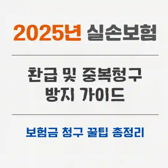 2025년 실손보험 환급과 중복청구 방지 인포그래픽