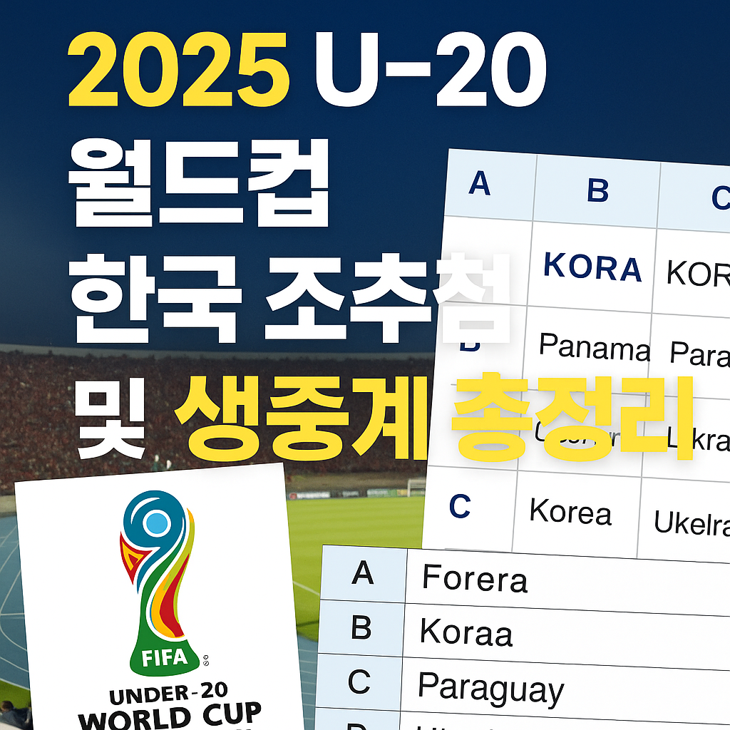 2025 U-20 월드컵 한국 조추첨 결과 및 생중계 총정리</