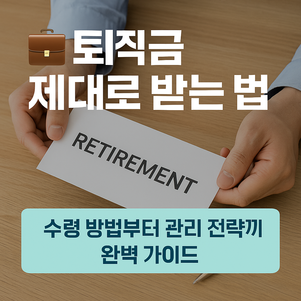 💼 퇴직금 제대로 받는 법 &ndash; 수령 방법부터 관리 전략까지 완벽 가이드