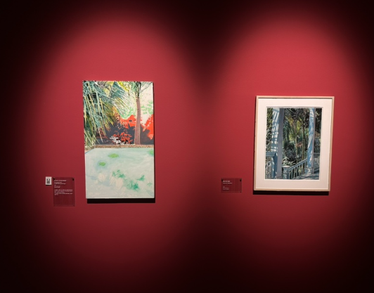 햇살이 들어오는 푸른 수영장을 배경으로 한 감성적인 미완성 작품