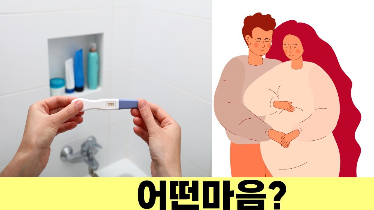 임신 극초기에 마음가짐을 나타내는 처음임신 테스트기로 확인했을 상황 그리고 임신후 시간이 지나 배가 불러온사진