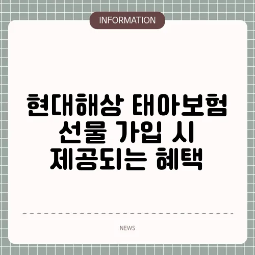 현대해상 태아보험 선물 가입 시 제공되는 혜택